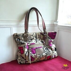 Coach Poppy Graffiti Glam Tote Bag